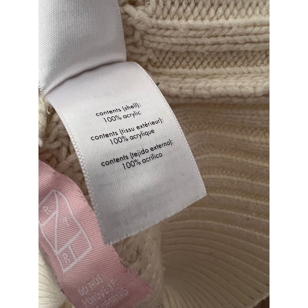 WeWoreWhat Chunky Cable Knit Sweater Zip Up Cardigan XXS XS Ivory Coastal - Picture 10 of 12